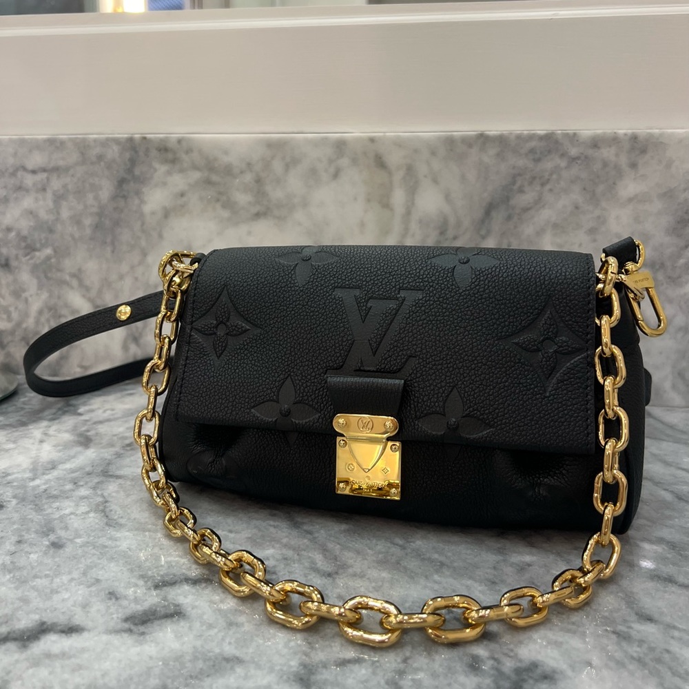 Louis Vuitton Favorite NM Monogram Empreinte Leather Black Shoulder Crossbody